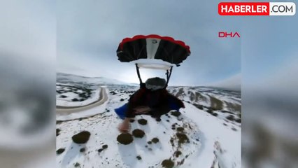 Ergan Dağı Kayak Merkezinde Wingsuit Atlayışı