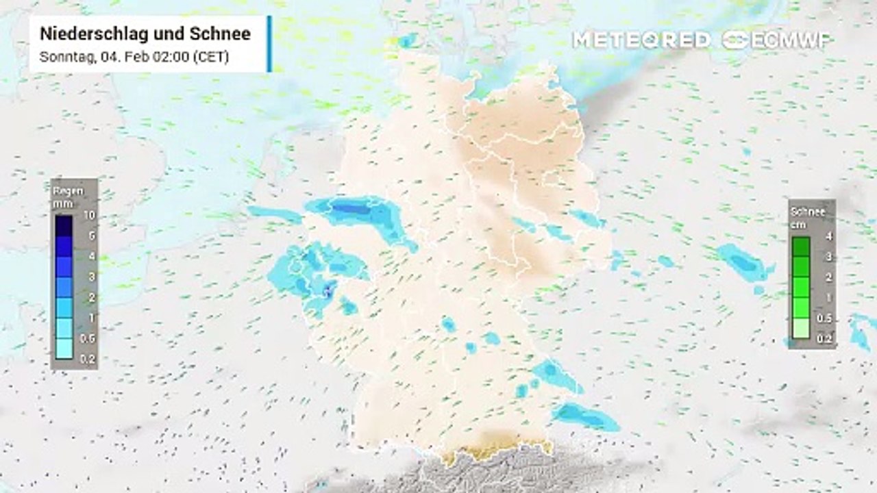 Luftmassengrenze mit Schnee und Regen!