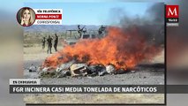 Incineran casi media tonelada de narcóticos en Ciudad Juárez, Chihuahua