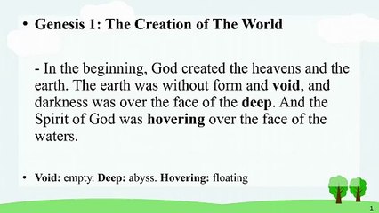 Genesis 1 △ Learn English Through Bible Reading