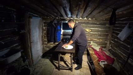 Going into the cold winter forest to work as a ranger, living alone in an abandoned hut
