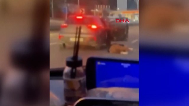İstanbul'da seyir halindeki otomobilden düşen kadını zorla araca bindirdi