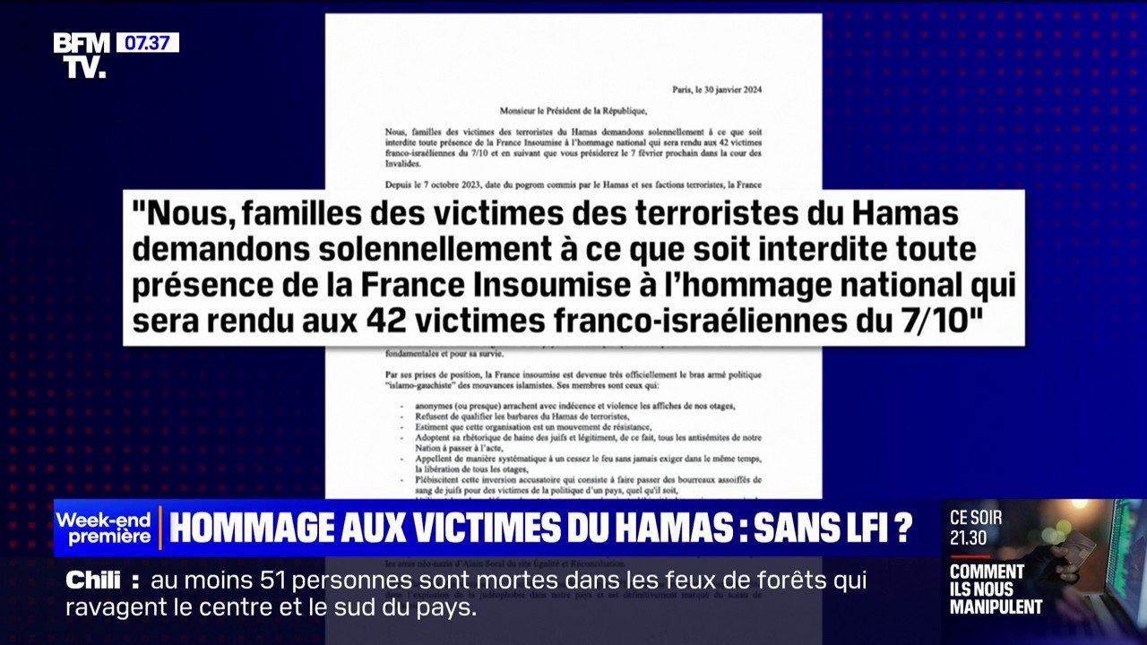 Hommage aux victimes du Hamas: la présence de La France insoumise pose question