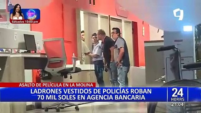 La Molina: nuevas imágenes de asalto a banco perpetrado por delincuentes vestidos de policías