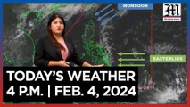 Today's Weather, 4 P.M. | Feb. 4, 2024