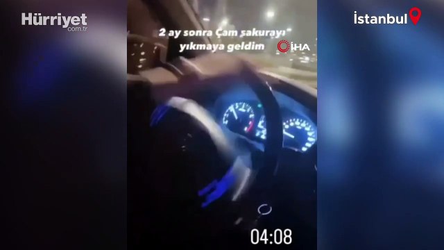 Drift yapan spiker kamerada! Hem ehliyeti alındı hem aracı men edildi