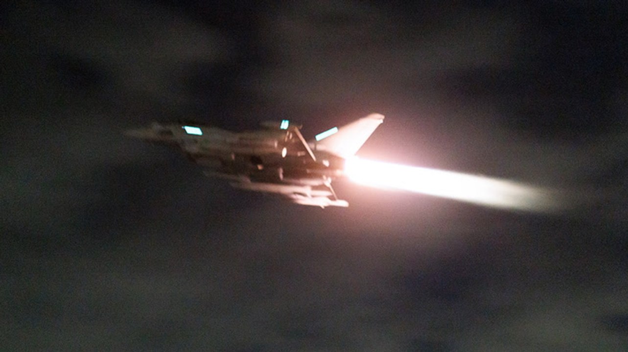 Moment RAF jets take off to conduct further strikes against Houthi targets in Yemen