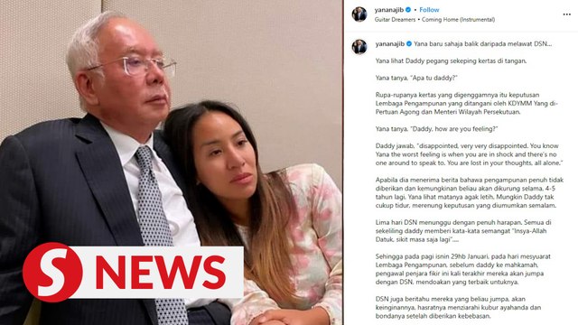 Najib 'very, very disappointed' at not getting full pardon, says daughter Nooryana