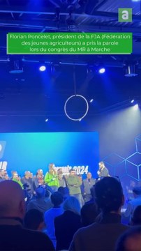 Colère des agriculteurs: le président de la FJA prend la parole lors du congrès du MR à Marche