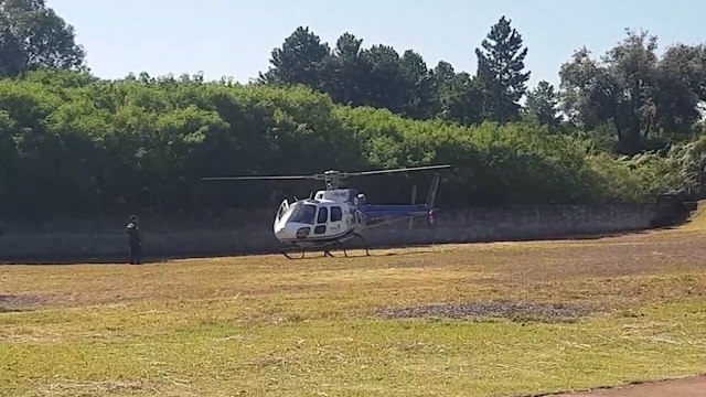 Paciente de Jesuítas é transferido de helicóptero ao HUOP, em Cascavel
