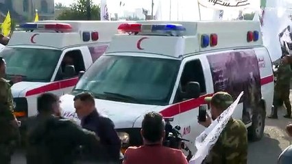 شاهد: تشييع عناصر الحشد الشعبي الذين قتلوا في القصف الأمريكي على الأنبار