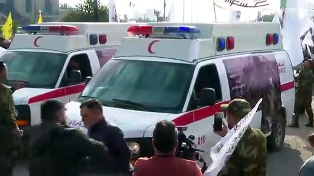 شاهد: تشييع عناصر الحشد الشعبي الذين قتلوا في القصف الأمريكي على الأنبار