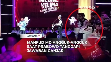 Momen Mahfud MD Ngangguk-Ngangguk Saat Prabowo Tanggapi Jawaban Ganjar di Debat Kelima