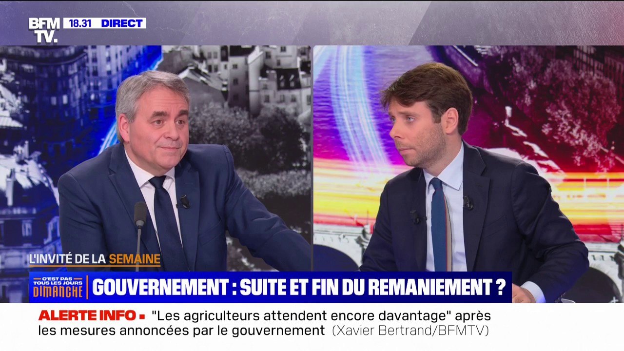 Gouvernement Attal: Xavier Bertrand dénonce "un gouvernement très parisien"