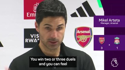 Arteta told players they needed to 'suffer' to beat Liverpool