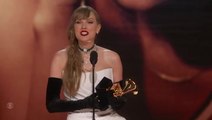 Moment Taylor Swift announces new album live at Grammys