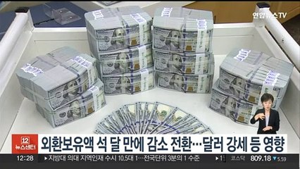 외환보유액 석 달 만에 감소 전환…달러 강세 등 영향