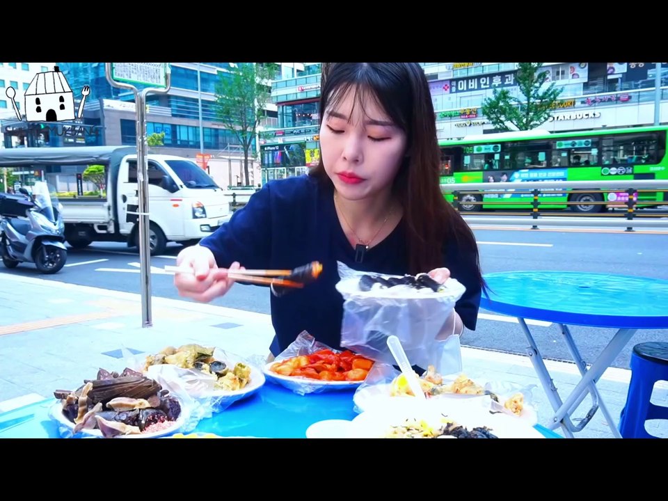 ASMR MUKBANG| Eat at a cart bar(Tteokbokki, Sun...