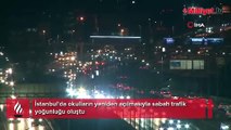 Okulların açılmasıyla trafik yoğunluğu oluştu