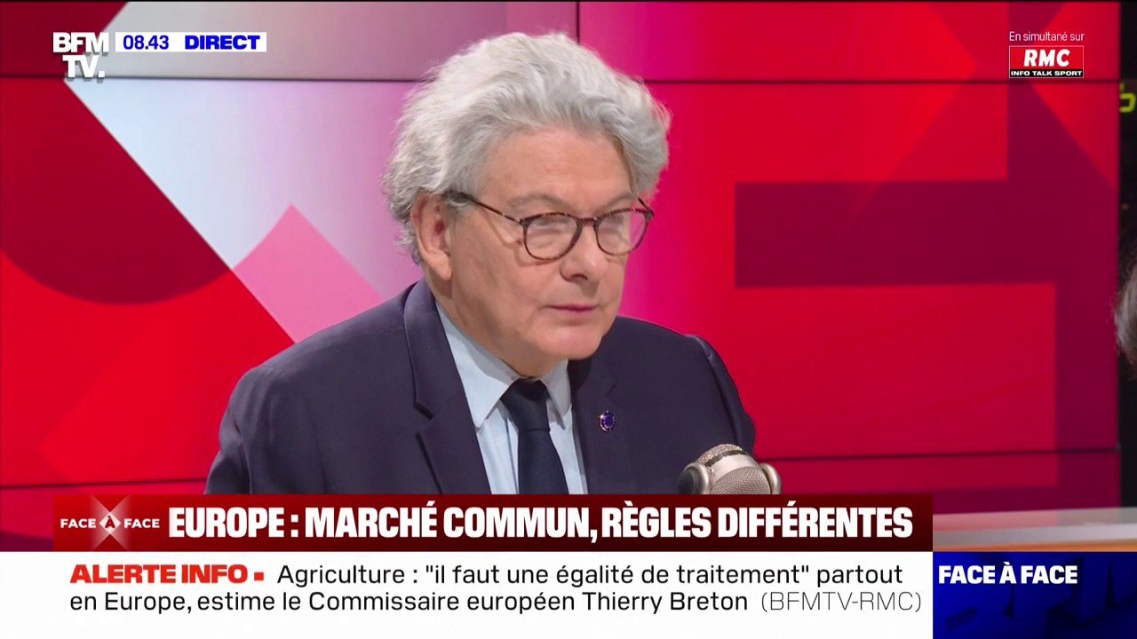 Agriculture: selon Thierry Breton, "il faut avoir une loi européenne", à l'image de la loi Egalim