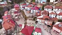 Tokat’ta heyelan felaketinin vurduğu Günebakan köyü dronla havadan görüntülendi