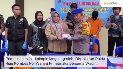 Ditpolairud Musnahkan Narkoba Hasil Pengungkapan Dari Seorang Sopir Di Dumai
