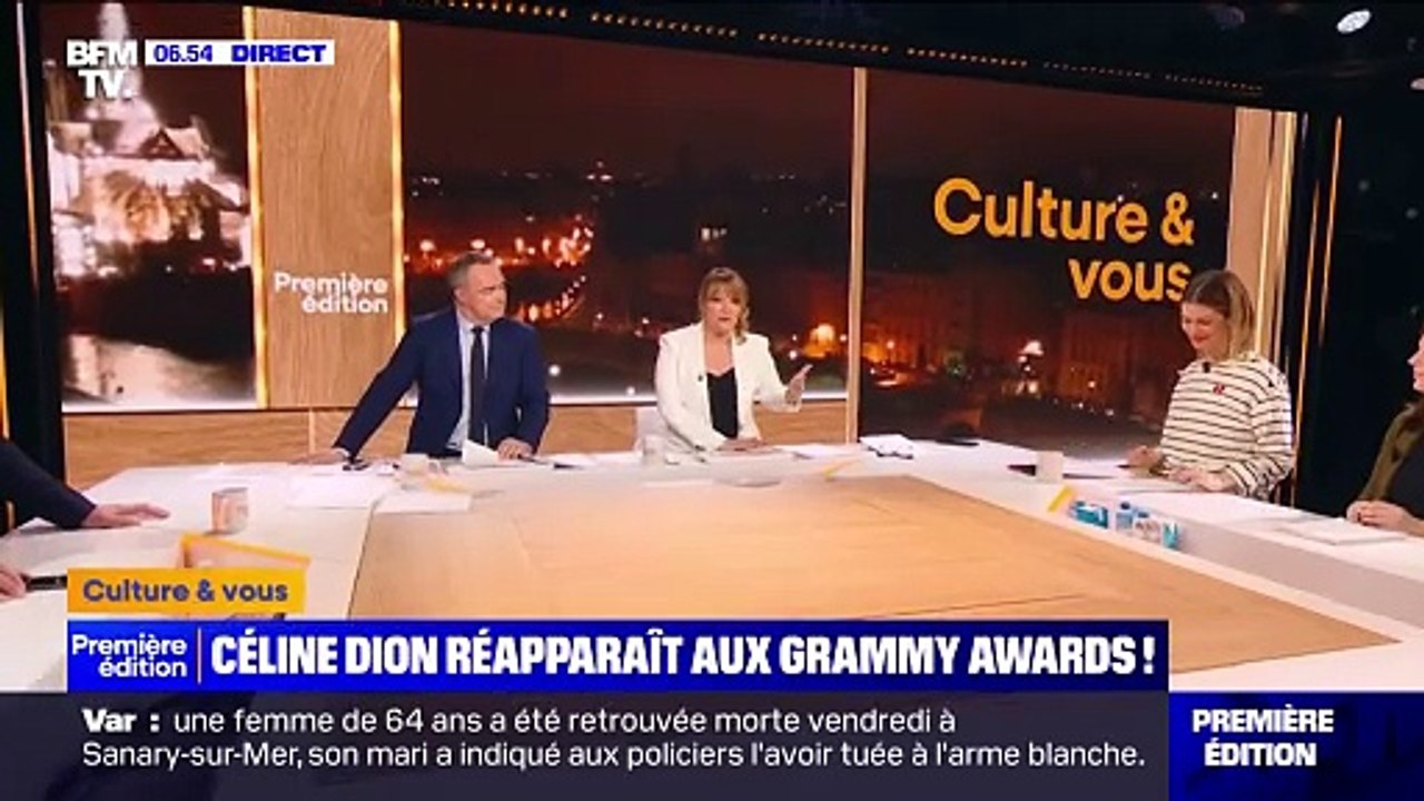 Céline Dion réapparaît aux Grammy Awards - BFMTV Première édition 5 février 2024