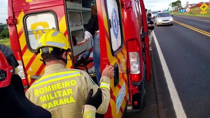 Jovens ficam feridas após caírem de moto na rodovia BR-277, em Cascavel
