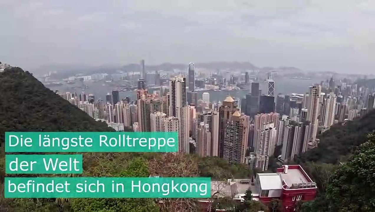 In Hongkong auf der längsten Rolltreppe der Welt