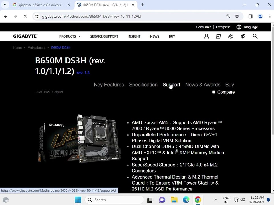 How to Download driver Gigabyte B650M DS3H Motherboard windows 11 or 10