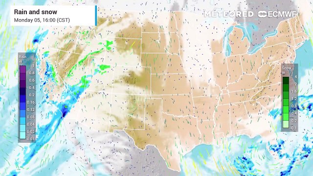 Above normal temperatures with rain and snow for the end of the week