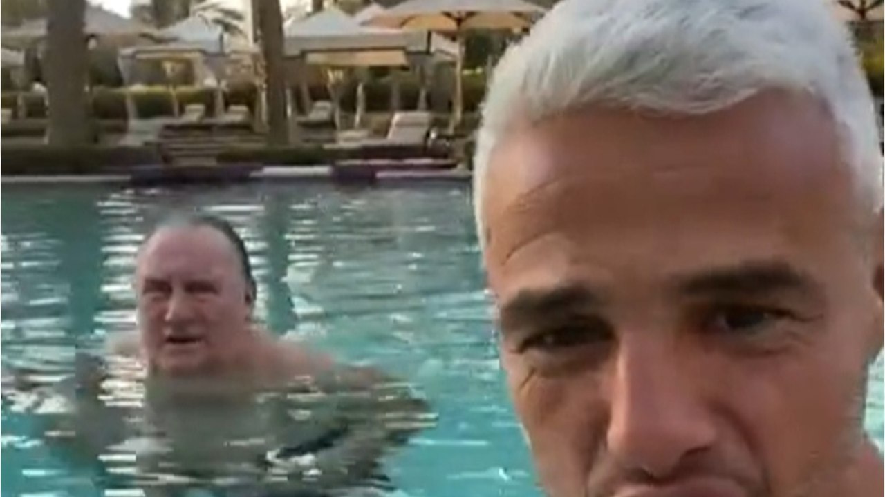 Gérard Depardieu en vacances à Dubaï : piscine, cocktails, voitures de luxe… Les images font polémique