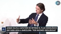 Aznar culpa a Zapatero de retirar el Plan Hidrológico que daba agua a Barcelona 