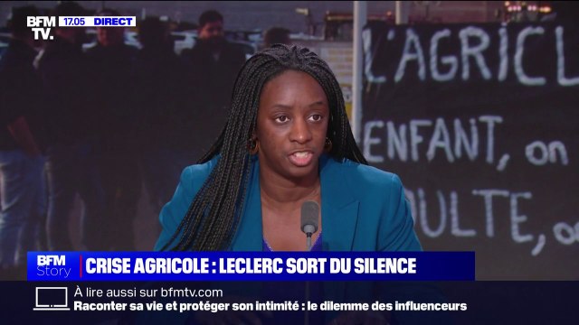 Il va avoir du mal à faire pleurer dans les chaumières : Aminata Niakate (porte-parole d’EELV) réagit aux propos de Michel-Édouard Leclerc concernant la crise agricole