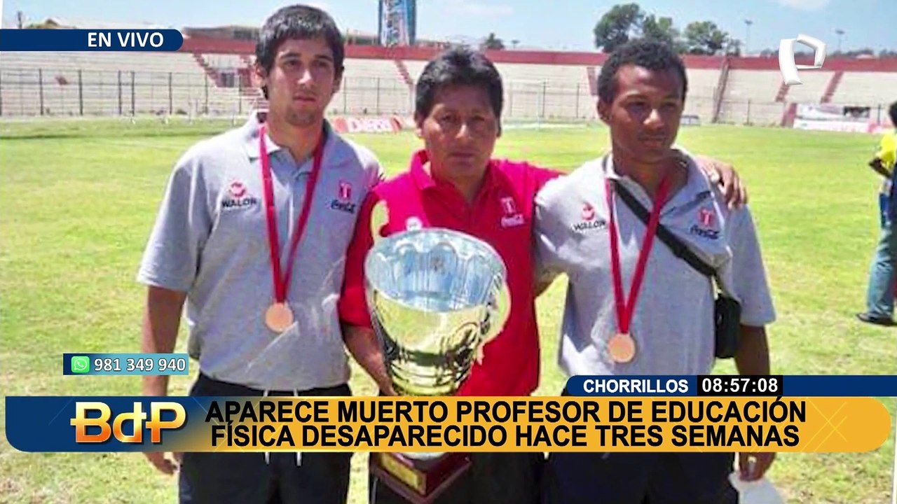 SJM: Hallan muerto a profesor de educación física desaparecido en Chorrillos