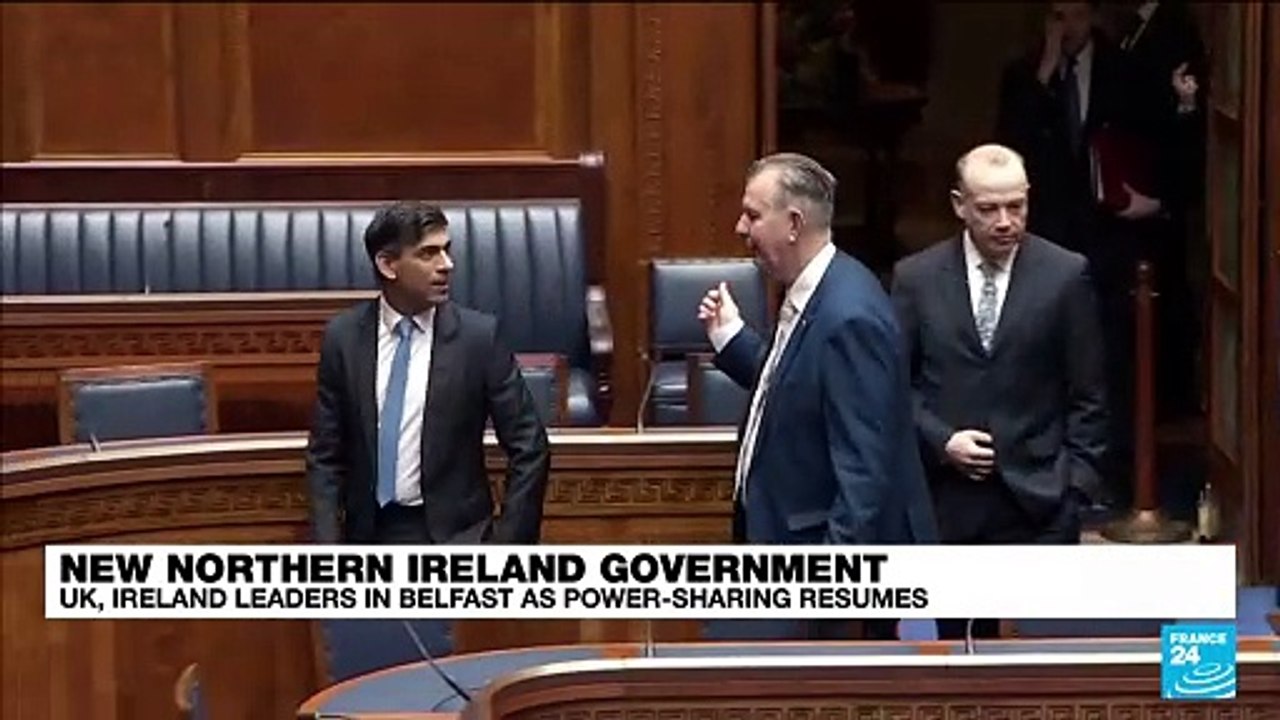 UK, Ireland leaders in Belfast as Northern Irel...