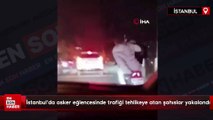 Büyükçekmece'de asker eğlencesinde trafiği tehlikeye atan şahıslar yakalandı