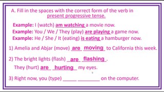 Practice Exercise 14 || Present  Progressive Tense