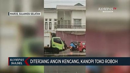 Download Video: Diterjang Angin Kencang, Kanopi Toko Roboh