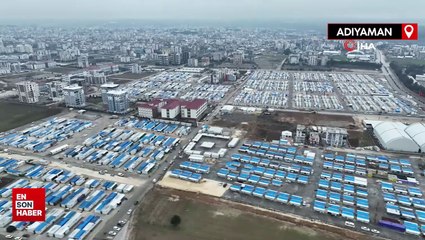 Adıyaman'da konteyner kent havadan görüntülendi