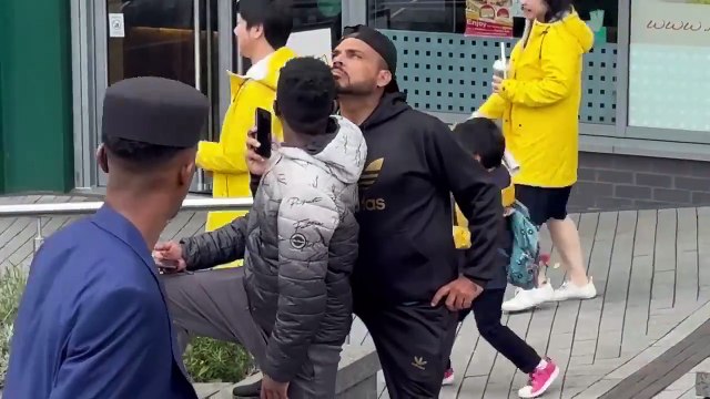 Holding boys hand to be my partner prank - eating same time with this stranger prank - joker pranks