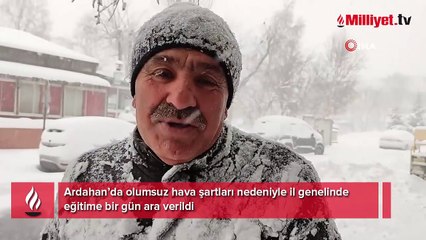 Ardahan’da eğitime kar ve tipi engeli