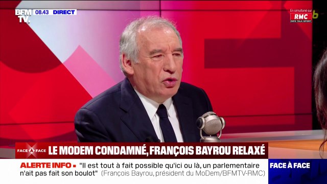 François Bayrou: Il est tout à fait possible, qu'ici ou là, un assistant parlementaire n'ait pas fait son boulot