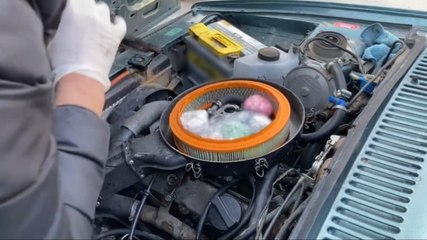 Aracın motor kısmındaki hava filtresinde uyuşturucu bulundu