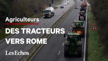 Des agriculteurs italiens en route vers Rome