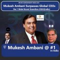 Mukesh Ambani Surpasses Global CEOs and become No.1 male brand guardian 2024 among all Indians