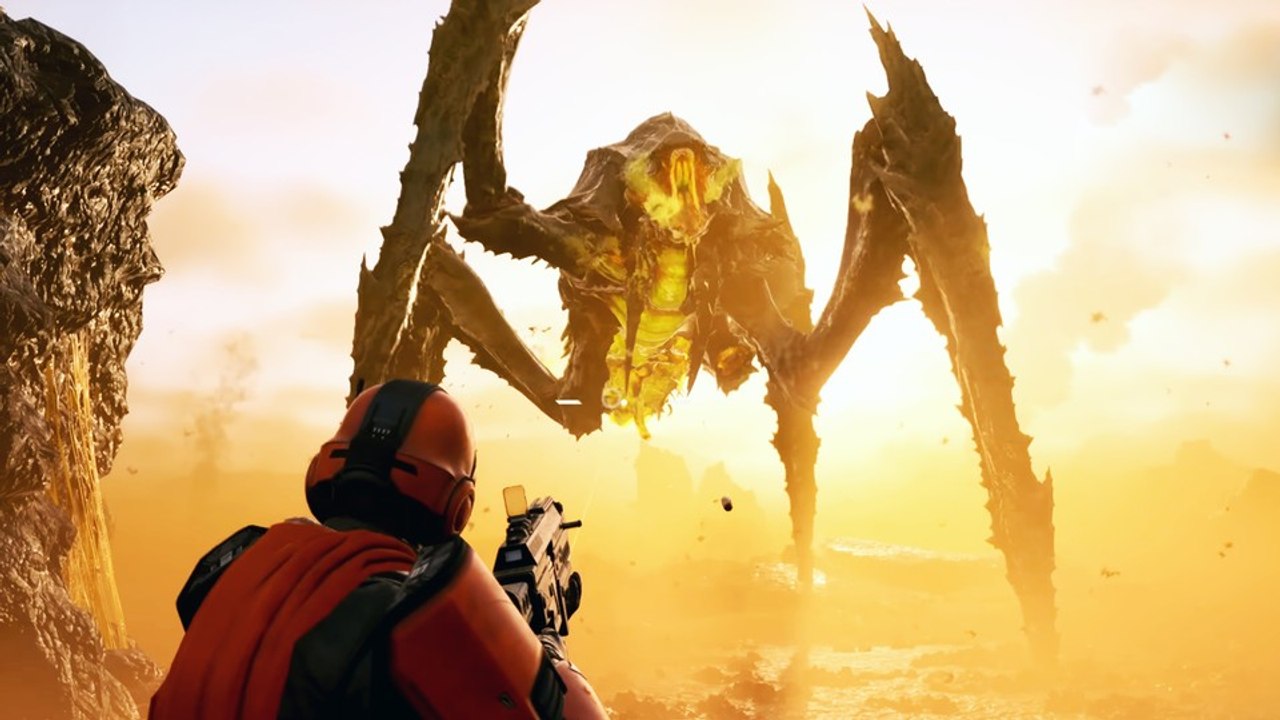 Helldivers 2: Seht kurz vor Release einen Koop-Einsatz gegen einen gewaltigen Alien-Käfer