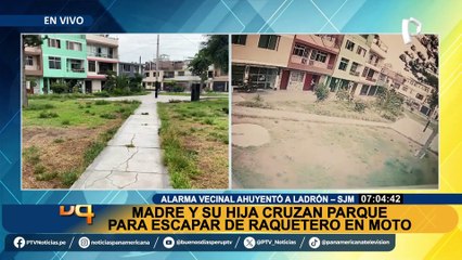 SJM: Madre y su hija de 8 años son perseguidas por raquetero en moto
