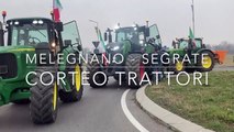 Agricoltori in protesta, il corteo dei trattori da Melegnano a Segrate