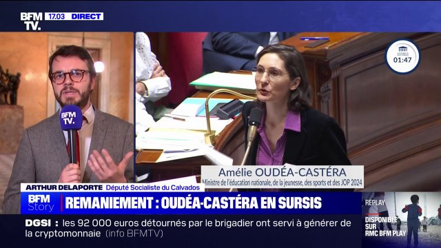 Arthur Delaporte (PS) sur Amélie Oudéa-Castéra: Je ne vois pas comment elle peut rester (...) Elle défend un modèle d'éducation d'un autre âge